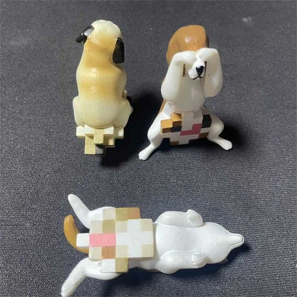 Bright Link Mini Mosaic Dog Gashapon Figures Cute Pug Beagle Shiba Inu Chihuahua Animal Statues Desktop Decor Dog Lovers L260606XI53