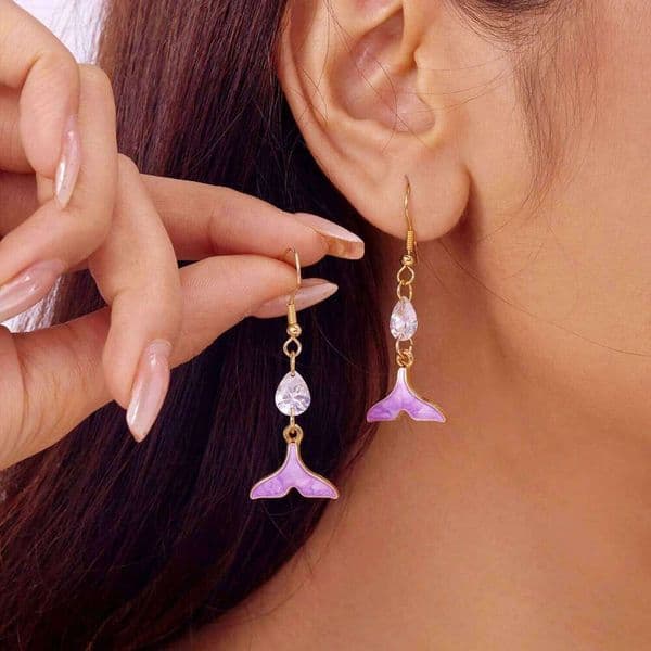 New Fishtail Zircon Long Tassel Earrings For Women Bohemia Starfish Imitation Pearl Hanging Earring Beach Party Sweet Jewelry