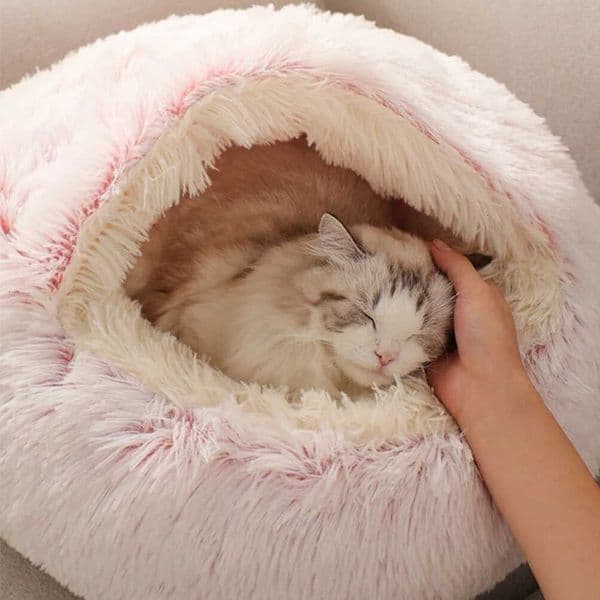 2025 new Cat Beds Furniture New warm and bed round plush house cave pet basket sleep mat for cat mini dog Chihuahua nest H 3 f9166