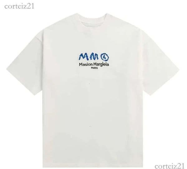 margielaly Shirt Designer Mens Digital Pattern Round Neck Trendy Margeilalys Top Tees summe Leisure Comfortable Hip Hop Street Short Sleeved Mm6 T Shirt acc