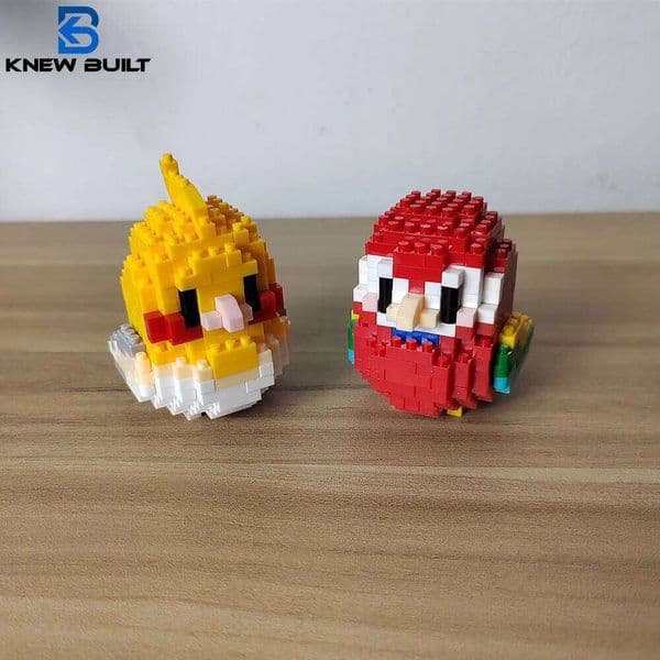 KNEW BUILT Parrot Assembly Micro Mini Building Blocks Toys Psittacidae Cockatiel D Model Bricks for Hands on Ability Gift cc f