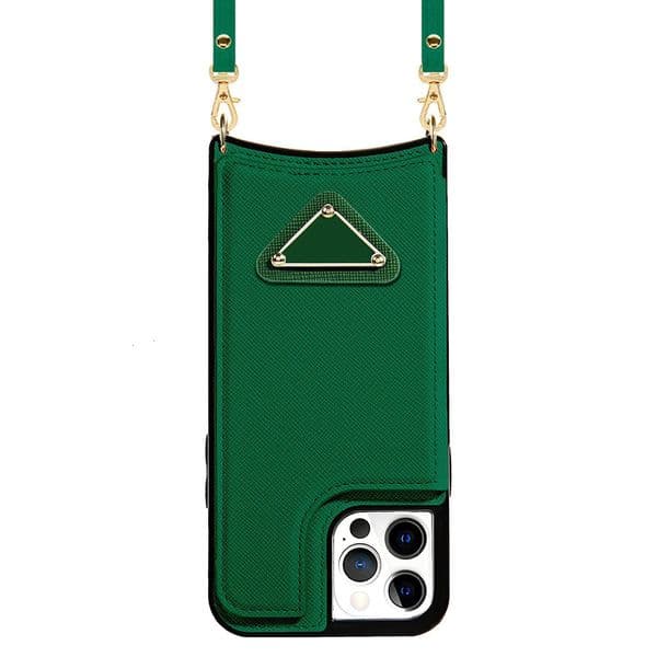 designer phone case Phone for Phone 17 16 15Plus 14 13 12 11 Pro Max Crossbody Leather Handbag Card Holder Wallet Should Strap Back Cover Green M260615