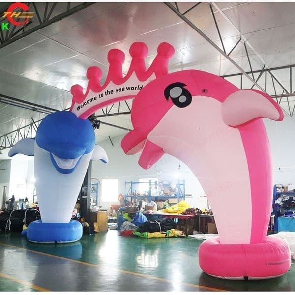 Outdoor Activities 12mWx6mH (40x20ft) with blower Giant Dolphin Inflatable Arch Archway Gate Door