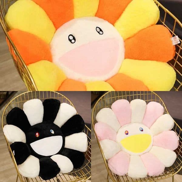 Smile Cozy Sunflower Creative Plush Cushion Rainbow Sunflower Cushion Sofa Decorative Pillow Bedroom Back Plush Accessories Gift L260529 Y260608