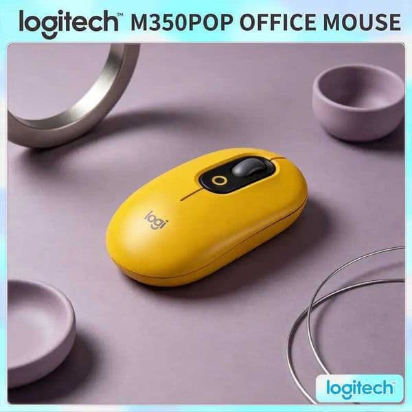 Eco-Friendly Logitech M350 POP Mouse Recycled Plastic Silent Scroll Multi-Gadget for Gaming Tablet and Handheld Console Device Z260608