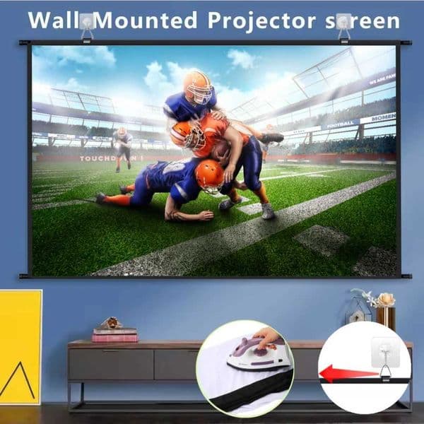 XIAOHUI Wall-mounted Projector Screen 169 Ratio Outdoor Office Home Entertainment Portable High-definition Foldable 72-133inch L260608