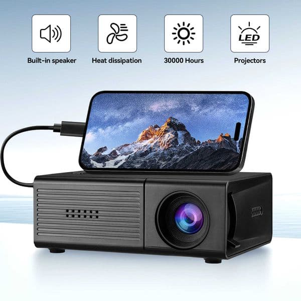 M3S New Mini Projector Home Portable LED Micro Projector HD 1080p TEMU L260608