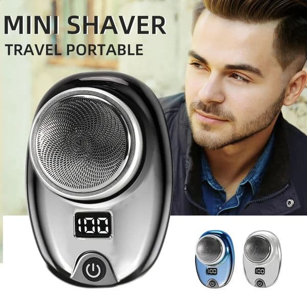 Portable Mini Electric Rechargeable Shaver Digital Power Display Mens Razor Waterproof Cordless Razor Beard Shaver for Face Body 260608