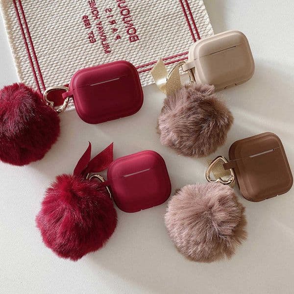 For Airpods 4 Case Solid Color Liquid Silicone Soft Earphone Protective Cover For Airpod Pro 2 1 3 Cases with Plush Ball Pendant L260608