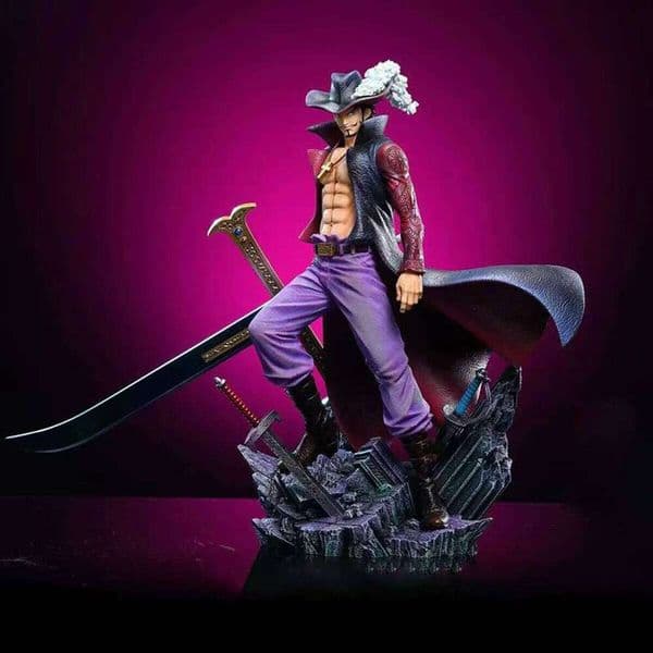 28CM Figures Eagle eye Dracule Mihawk Anime Figure Top War Pvc Model Statue Doll Collection Ornaments Toys Gift 26L0608