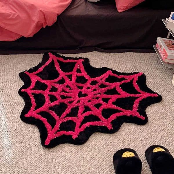 Web Spider Tufted Rug Doormat Carpet Tufted Rectangle Non-slip Bath Mat Soft Plush Fullfy Rug Home Decor Living Room Bedroom D260608