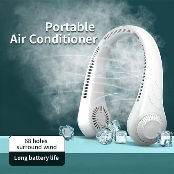 Portable Neck Fan 4000mah Rechargeable USB Leafless Air Conditioner Bladeless Fans Hanging Cooler For Summer 260605