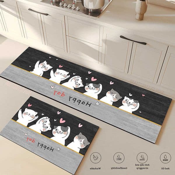 for Carpet Kitchen Floor Mat Waterproof Non-slip Long Rug Oil-proof Foot Mats Pink Flower Home Decoration Modern Absorbent Rugs D260608