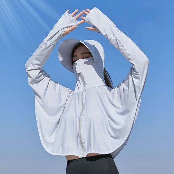 Women's Ice Silk Sun Protection Clothing 2026 New Summer UV Protection Sun Shirt Thin Sun Protection Jacket With Large Brim 0B3