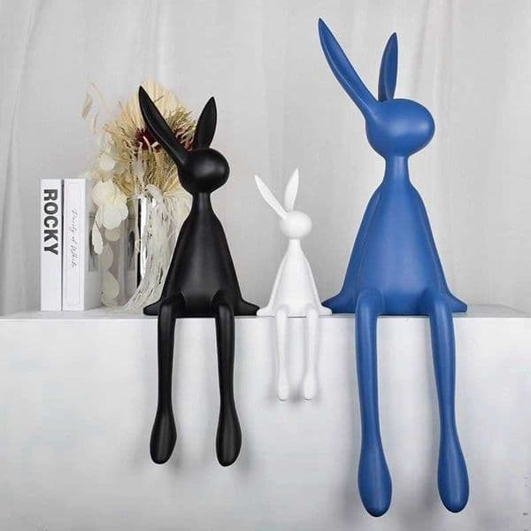 Living Room High-end Ornament Long-eared Sitting Rabbit Figurine Modern Model Home Entrance TV Cabinet Home Decoration L260606