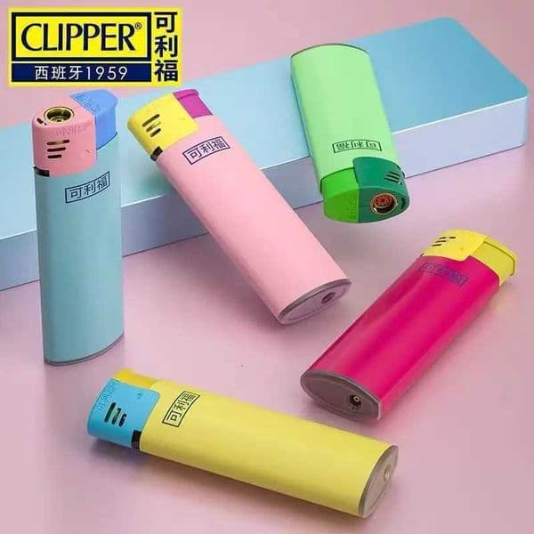 Clipper Original Candy Color Windproof Jet Blue Flame Butane Gas Lighter Refillable Gas Lighters Use Collection 25 PiecesT260608