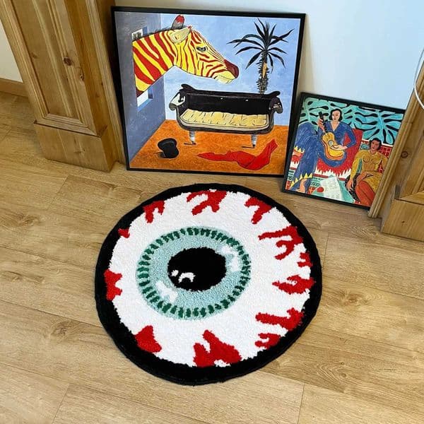 Eyeball Bursting Handmade Tufted Rug Doormat Fluffy Tufted Soft Area Rug Circular Thickened Antislip Carpet Living Room Bedroom D260608