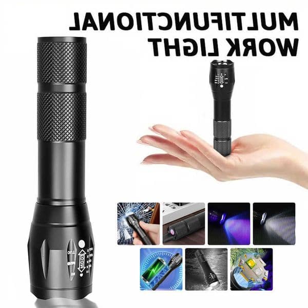 Dual UV White Flashlight Purple Light 395nm Ultraviolet Torch Zoom Flashlight Detection Lighting Lamp for Pet Stains Hunting M260611