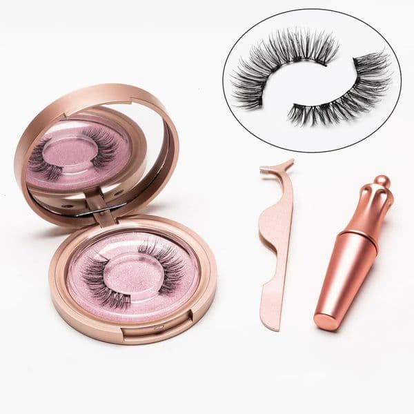 Designer Makeup 5 Natural Magnet Lashes Eyeliner Magnetic False Eyelashes & Tweezer Set Eyebrow Pomade