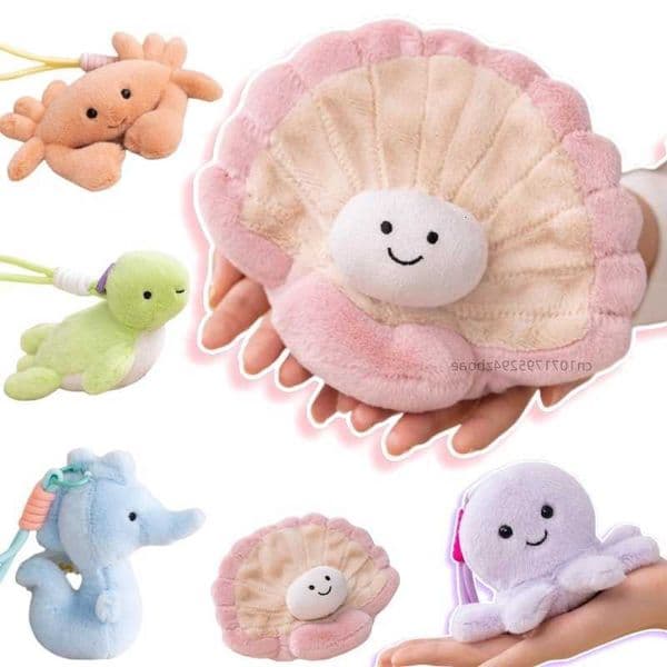 Animal Marine Hot Octopus Plush Doll Pentant Colorful Turtle Crab Clam Seahorse Plush Toy Home Decoration Gift For Kids M260608