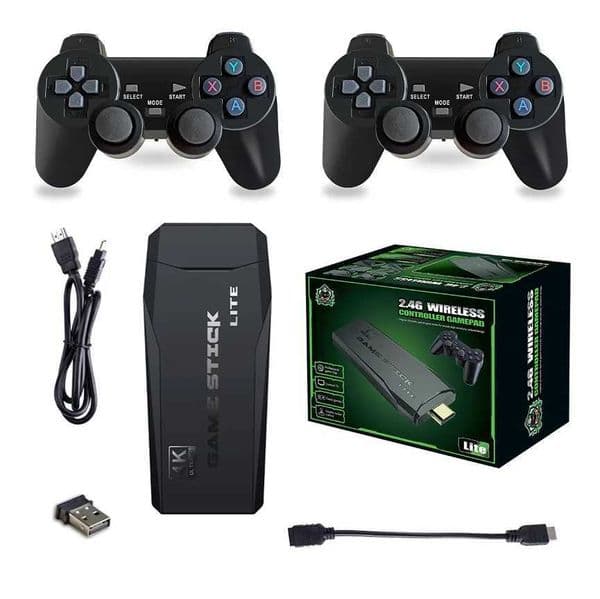 M8 Game Stick 4K HDMI Retro Game Console 24G Wireless Dual Controllers 20000 Games Plug Play T260608