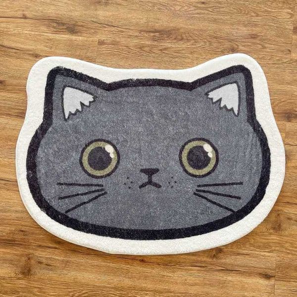 Cartoon VIKAMA Cute Cat Face Shape Mats Waterproof Anti-Fouling Anti-Static Living Room Bedroom Home Decoration Carpet D260608