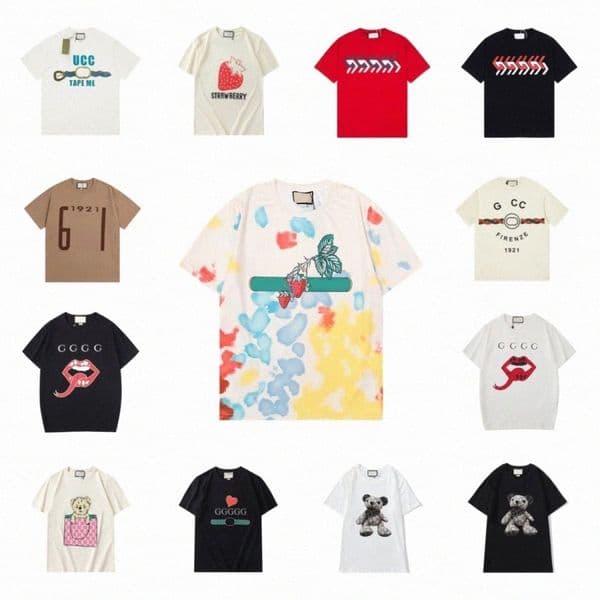 Vintage Repeat Letter Logo Print Short Sleeve Tee Heavyweight Cotton Loose Drop Shoulder Crew Neck Top Street Multi Color Casual T-shirt