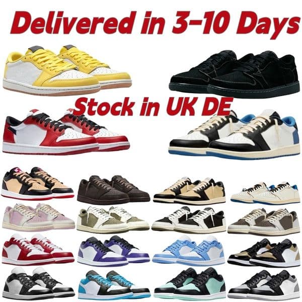 Designer Low 1s Basketball shoes Mens Womens 1 OG Triple Black White Shadow University Blue UNC Bred Toe Light Smoky Grey Outdoor sneakers Eur 36-47