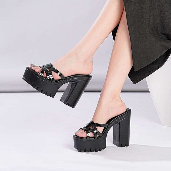2026 Summer New Waterproof Platform High Heels Wome, Europea ad America Thick-Soled Fashio Wome's Shoes, Chuky Heel Elegat Sadals for