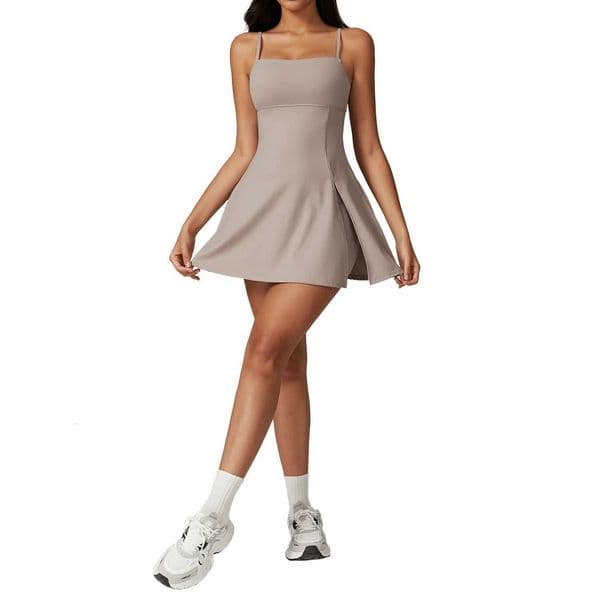 Back Dress Women Yoga Tennis Skirt Anti-exposure Leggings Sports Dress with Chest Pad Breathable Outdoor Quick-drying X260608