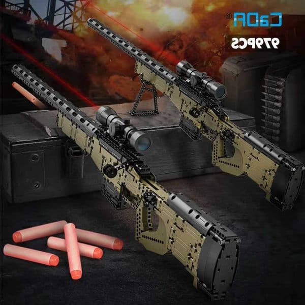 Cada 979Pcs City Technical Police Military Weapon Sniper Rifle Building Blocks World War II Assault Rifle Building Blocks Childr L260608