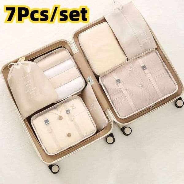 7Pcs/set Travel Luggage Storage Bags Toiletries Shoes Clothing Underwears Sorting Organizer Bag Set 26W0608