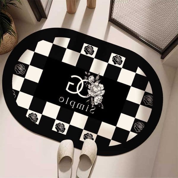 French VIKAMA Diatomite Floor Mat Water-Absorbing and Anti-Slip Bathroom Foot Mat Kitchen Carpet Home Decoration D260608