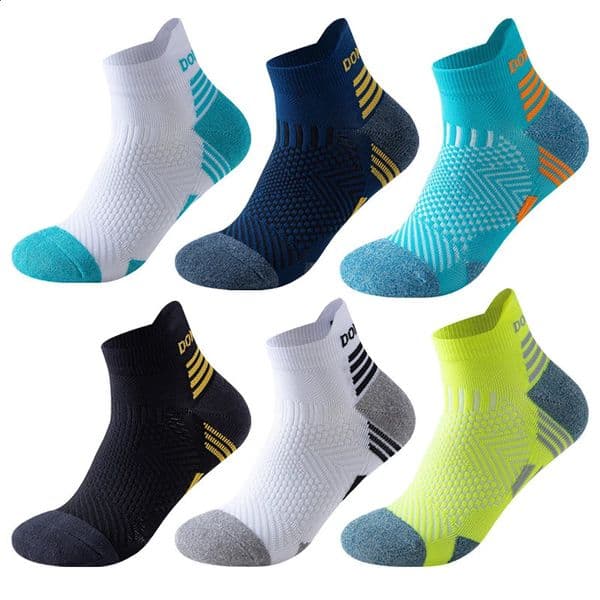 3 Pairs Marathon Socks Men Women Professional Sport Ankle Running Thickened Cushioned Tube Low Cut Fitness Short Sock Mesh 260601