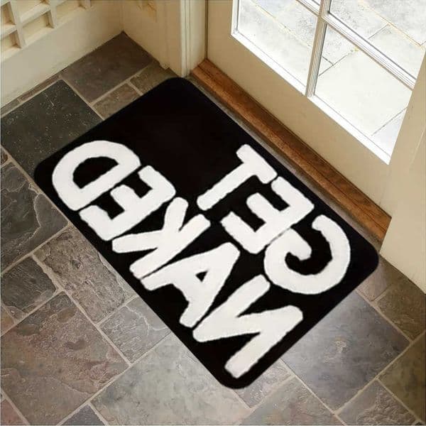 Eye-Catching VIKAMA Slogan Doormat Comfortable and Non-Slip Entryway Mat for Hallways Bathrooms and ToiletsHome Decor D260608