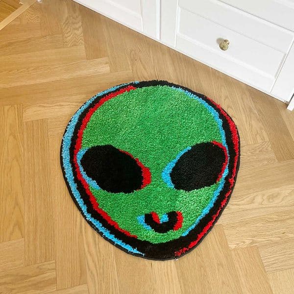Green LAKEA enTufting Trippy Bedroom Rug Fluffy Letters Carpet Living Area Room Doormat Aesthetic Home Warm Decor Rugs D260608