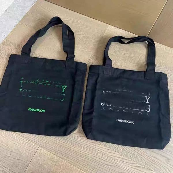 Women's Fashion Large Capacity Cotton Canvas Tote Bag Casual Letter Printed Square Bag Portable Shopping Bag