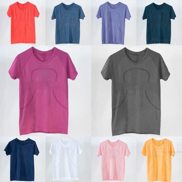 Yoga Exercise Women T-Shirts Short Sleeved Tank Fitness Tee Shirt Running Swift Speed Sport Tshirt Womans High Elasticity Breathable Yogas Wear Outdoor Training