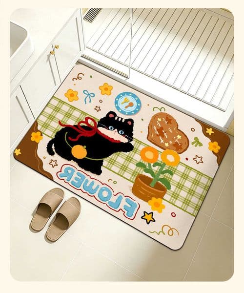 soft Kitten diatom mud non-slip absorbent floor mat toilet door toilet quick drying mat bathroom toilet carpet D260608