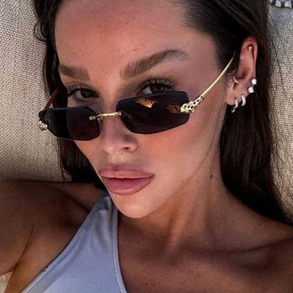Luxury Brand Designer Sunglasses Frameless Cut-Edge Small-Frame Metal Polygonal Cheetah European And American Fashion Ins For Q260608