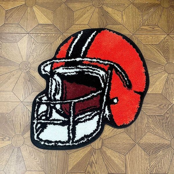 Football Handsome Helmet Tufted Rugs Bedroom Rug Soft Fluffy Bedside Carpet Floor Pad Mat Doormat Home Room Decor D260608
