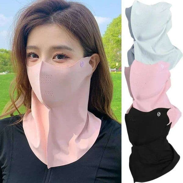 Women Summer UV Protection Neck Scarf Ice Silk Face Mask Outdoor Wrap Cover Sports Cycling Sun Proof Sunscreen Dustproof W260608