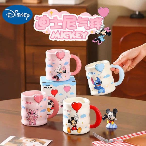 Disney 2026 Cartoon High-Value Home Ceramic Drinking Cup Office Coffee Cup Balloon Embossed Cup L260608SBU5