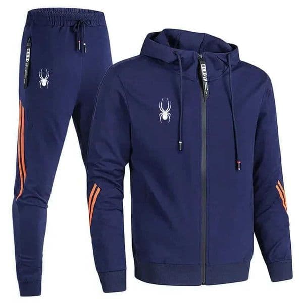 New Spring and Autumn running breathable and fashionable set for men a two-piece casual zipper jacket and sport pants Q260608
