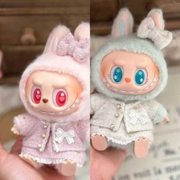 No baby dollsPlush Mini 2026 Dolls Clothes New Outfit Accessories For Korea Labubu Idol V2 Sitting Party Autumn And Winter Beautiful Set Clothing Toys 002 Y260608