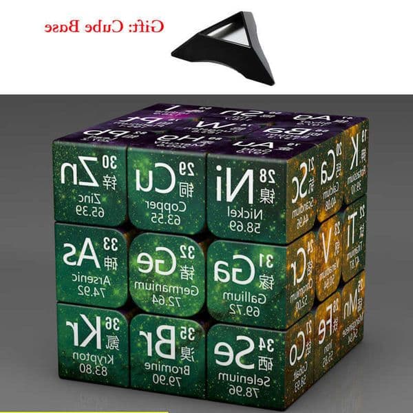 Magic 3x3x3 Puzzle Cube Math Chemistry Element Physical Kids Puzzle Cube with Base Magico Cubo Childrens Gifts Educational Toys H2606086ZJ3