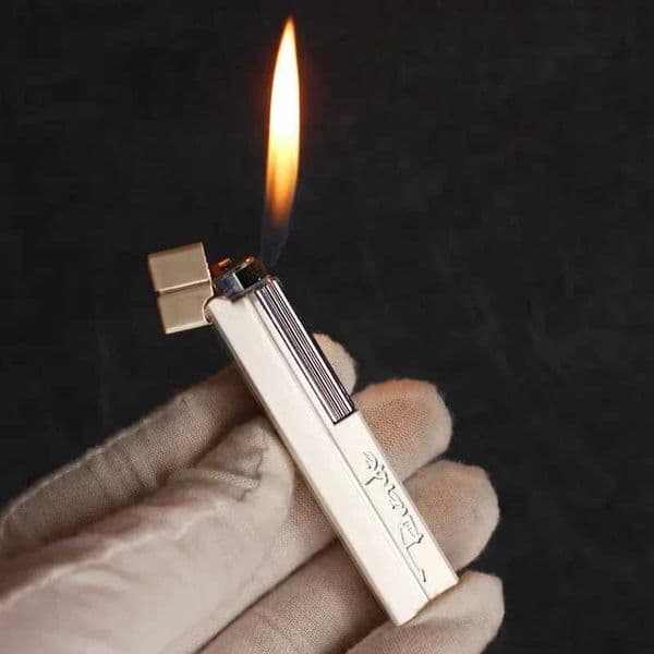 New Derui Creative Side-sliding Lighter Open Flame Retro Grinding Wheel Gas Lighter High-end Boutique Mens Cigarette LighterT260608