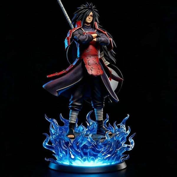 25cm/42cm Anime Naruto GK Uchiha Madara CW Gatekeeper Ver Light Up Figure PVC Statue Collect Model Toy Desktop Ornament Boy Gift 26L0608