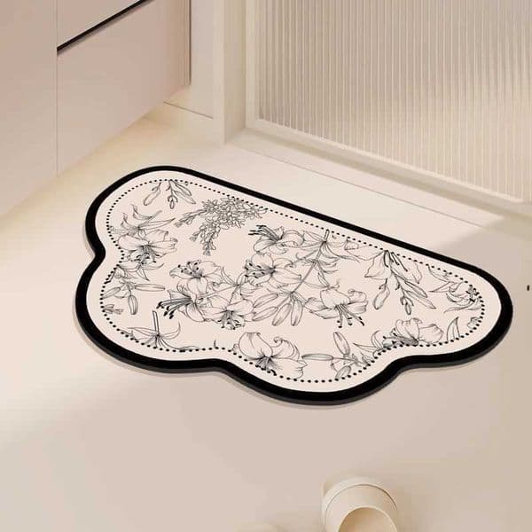 Diatom VIKAMA Mud Bathroom MatAnti-Slip Water-Absorbent Luxurious Soft Rug Ideal for Shower Rooms Bathroom Door Entrance D260608