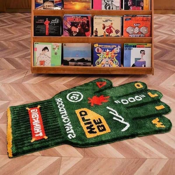 Retro New Room Green Knitted Carpet Househouse Sofa Bedroom Living Room Bedside Mat Creative Trendy Decoration Carpet D260608